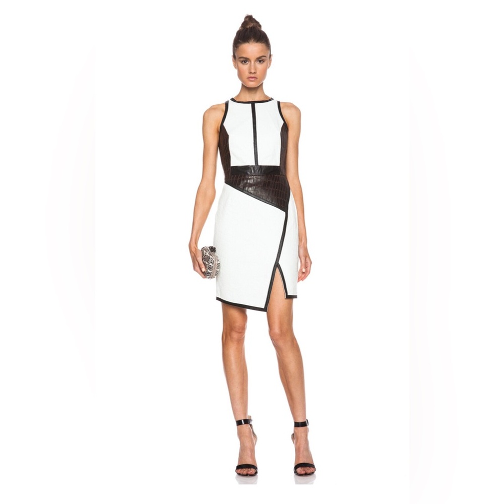 SIMKHAI Peplum Croc Dress